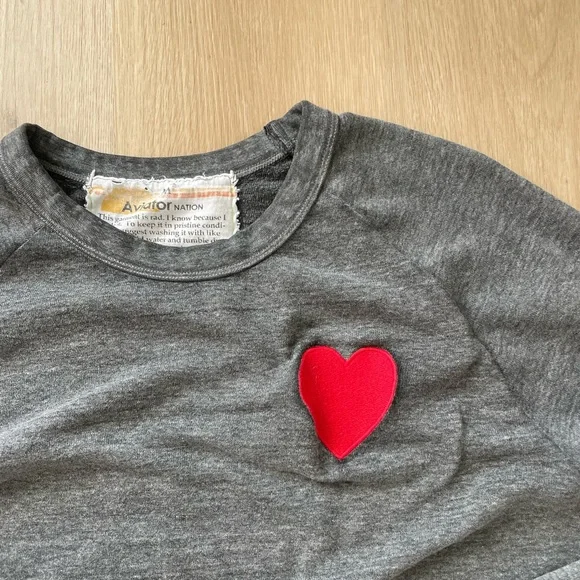 Aviator Nation Gray Sweater with Red Heart - Picture 15 of 15
